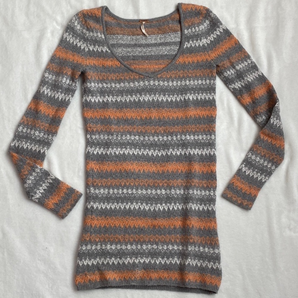 Free People V Neck Sweater Knit Tunic